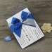 Dark Blue Wedding Invitation Card with Ribbon Bow Business Invitation Printing Customized 